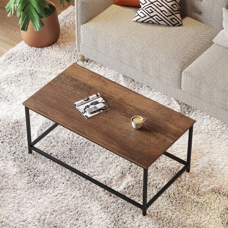 SAYGOER Coffee Table Simple Modern Rectangular Center Table Open Space Minimalist for Living Room Home Office Industrial Cocktai