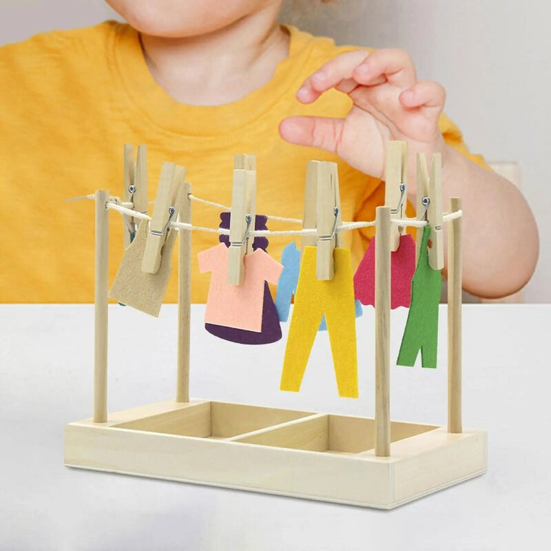 Pakaian gantung mainan Montessori keterampilan hidup praktis untuk hadiah ulang tahun anak
