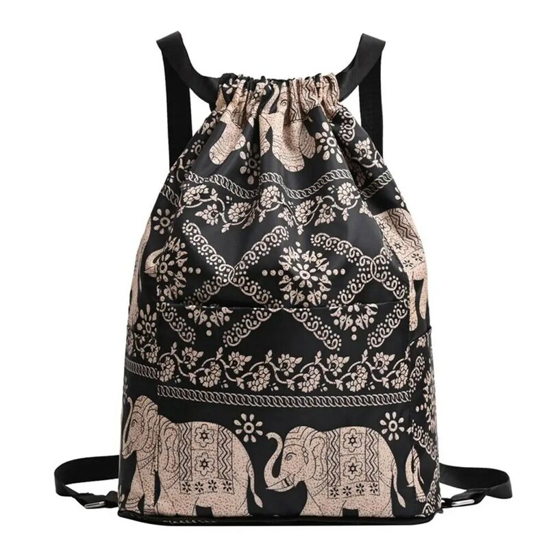 Waterproof Nylon Oxford Bag Sport Gym Bag Drawstring Backpack Swimming Sack Bags Fitness Outdoor BasketbalL Shopping Travel H1R4