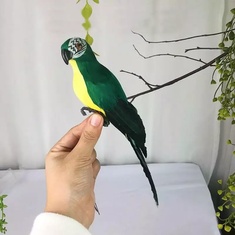 25cm Handmade symulacja papuga kreatywny piórko trawnik figurka Ornament zwierząt ptak ogród Prop dekoracji 12/13/14/15/16CM
