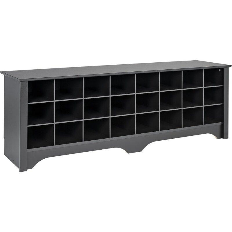 24 Pair Shoe Storage Cubby Bench