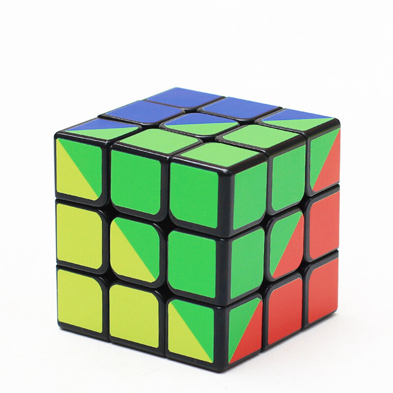 Adesivo colorido 3x3x3 Cubo 3x3 Cubing Speed Professional 3 Player Triângulo Forma Twist Educacional Kid Toys Magic Cubes