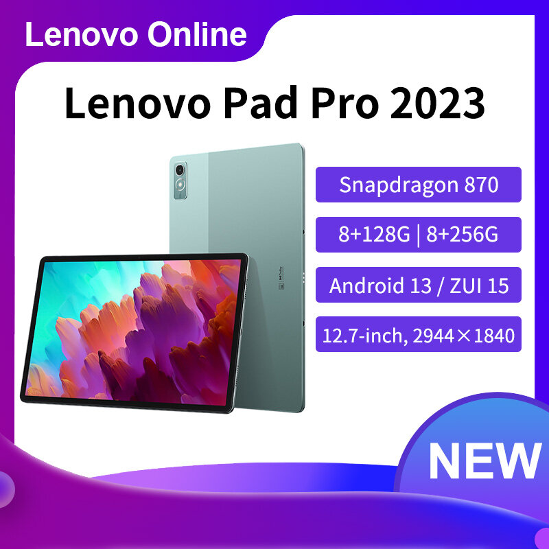Lenovo Xiaoxin Pad Pro 12.7 2023 Snapdragon 870 Android 13, Tablet belajar catatan Video jam tangan 144Hz asli CN ROM