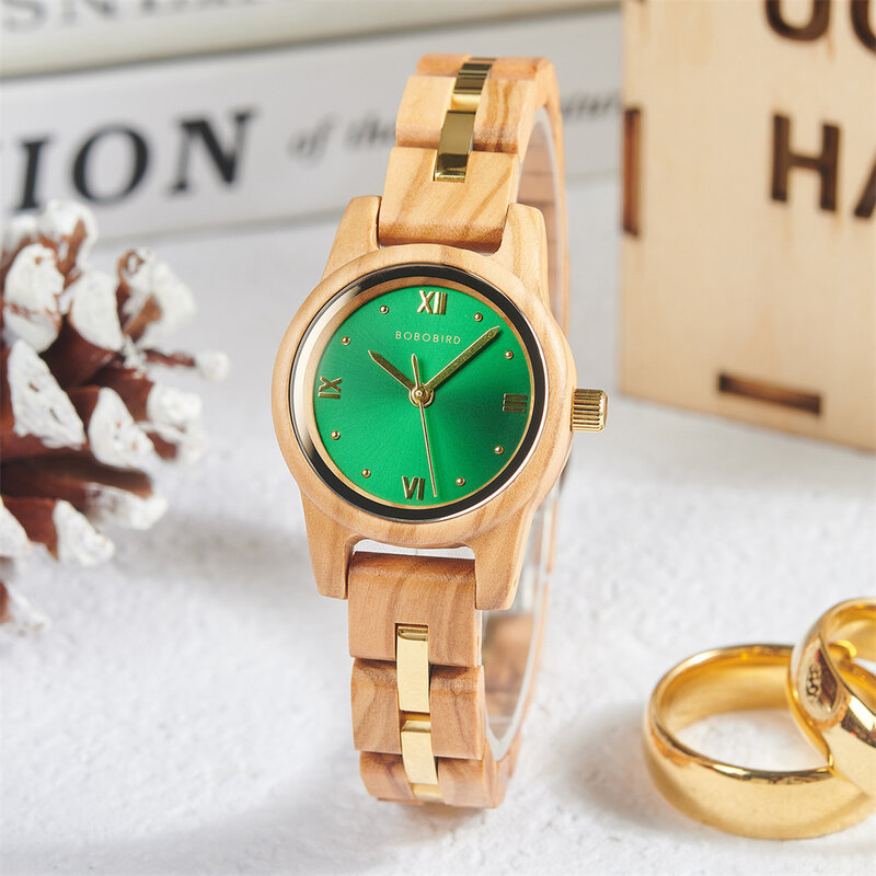 Bobo pássaro-relógio de madeira das mulheres, relógio de quartzo com caixa de presente, moda, frete grátis