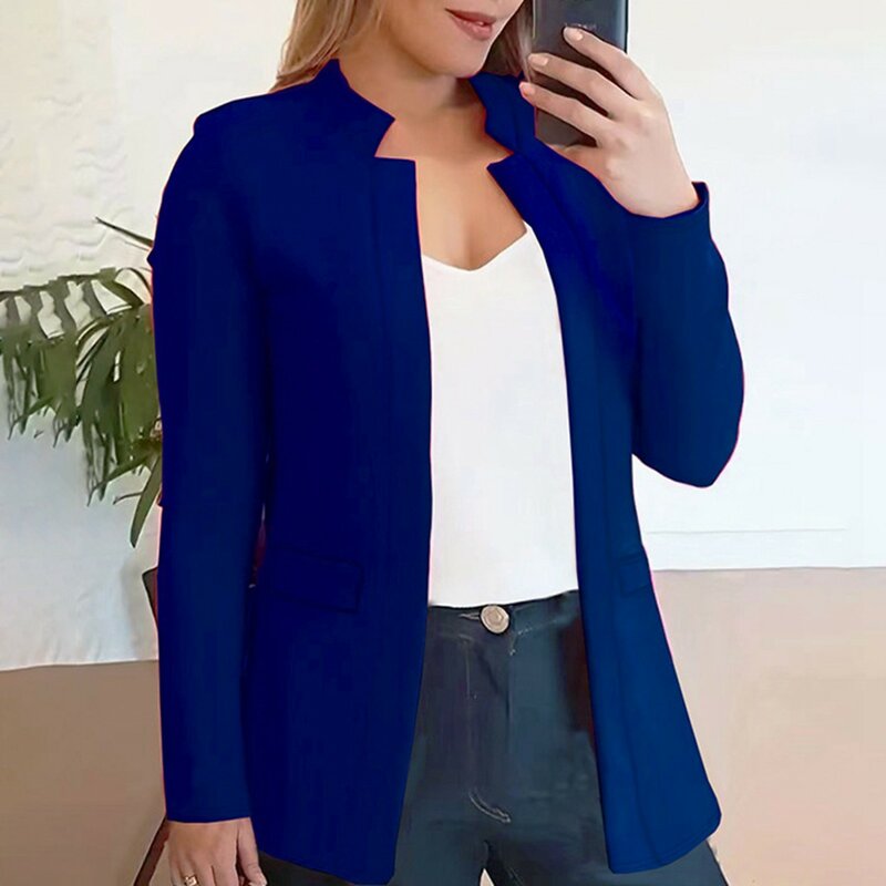 Women's Fashion Small Suit Casual Career Pocket Cardigan Coat Casual Jacket And Pants Set for Women