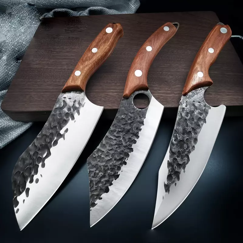 Couteau à trancher manuel en acier inoxydable forgé, couteau de cuisine, couteau à désosser domestique, couteau de Chef en acier inoxydable, couteau de boucher, couteau de cuisine pour dame
