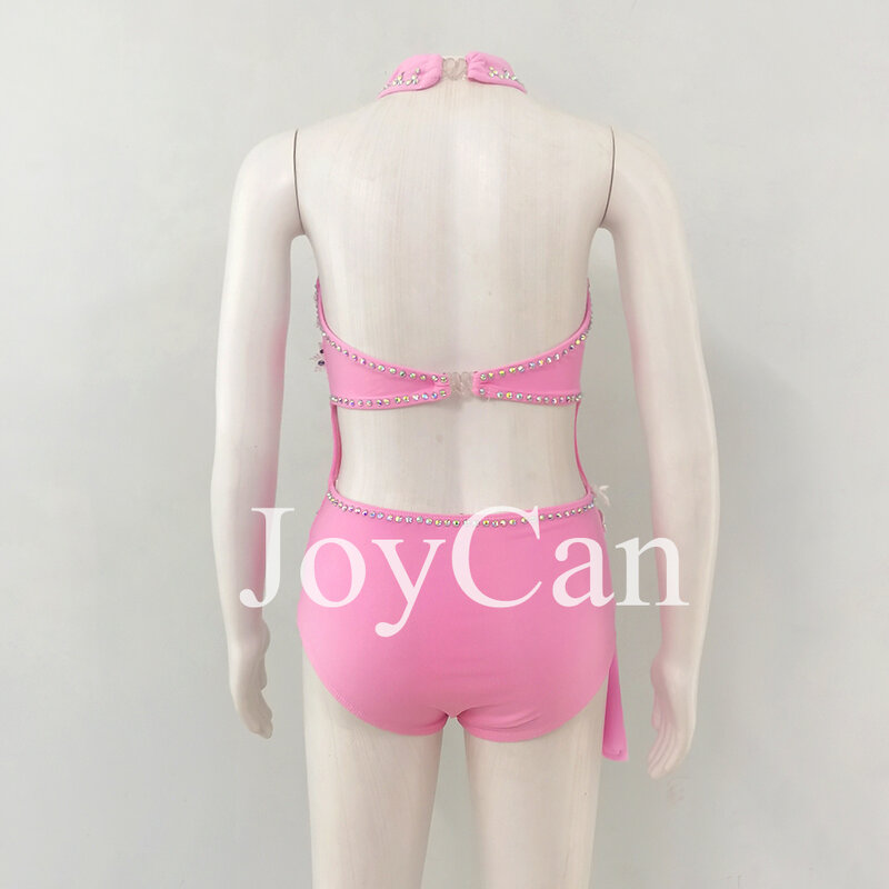 JoyCan 서정적 댄스 원피스 핑크, 재즈 댄스 코스튬, 폴 댄싱 의류, 소녀 공연 훈련