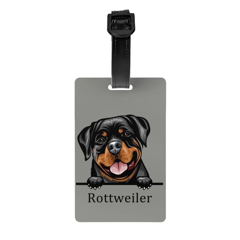 Rottweiler Dog Luggage Tag Pet Animal Travel Bag Suitcase Privacy Cover ID Label