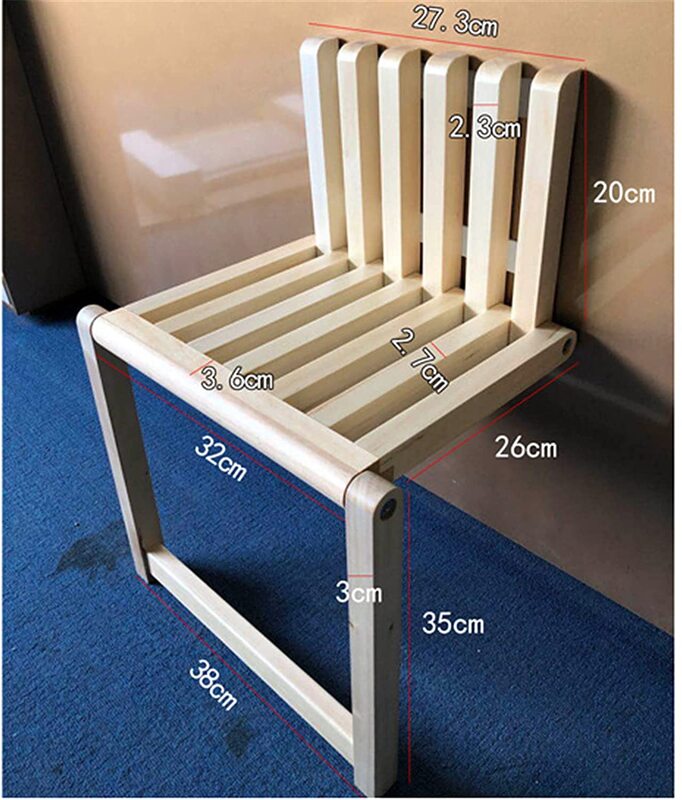 Folding Chair Wall Mounted Invisible Shoe Changing Stool Solid Wood Wall Seat Fold Away Stool Suitable For Various Occasions