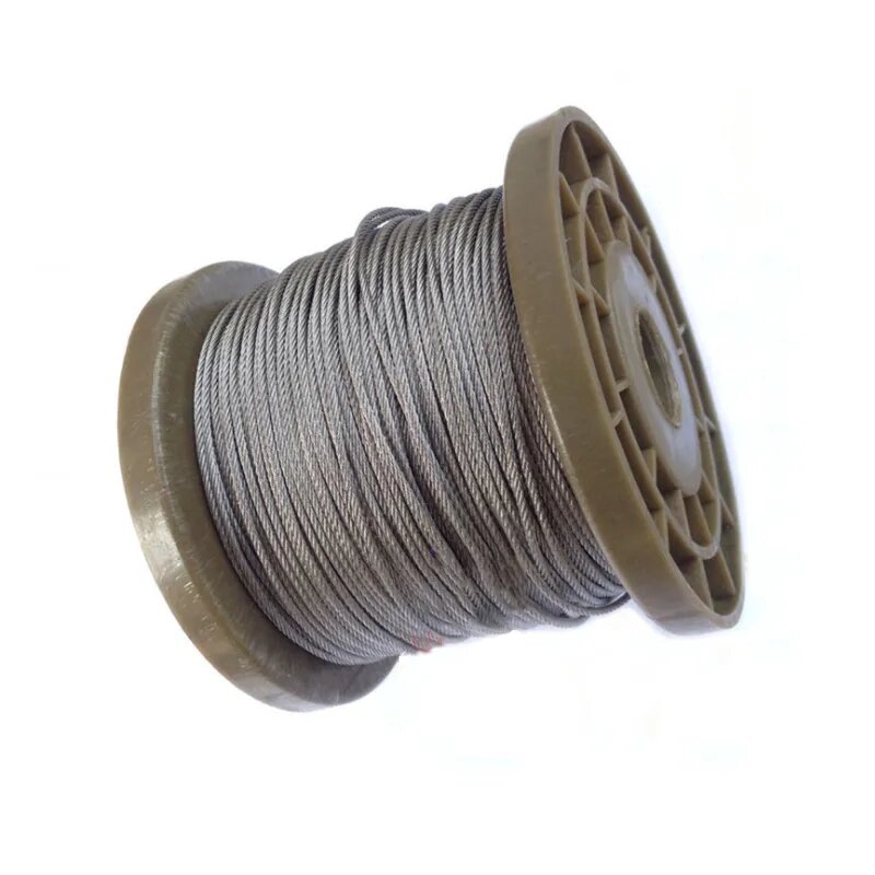 Cable trenzado de acero inoxidable 0,6, cuerda desnuda, tendedero a prueba de óxido, Estructura 7x7, 50 metros, 304-2mm de diámetro