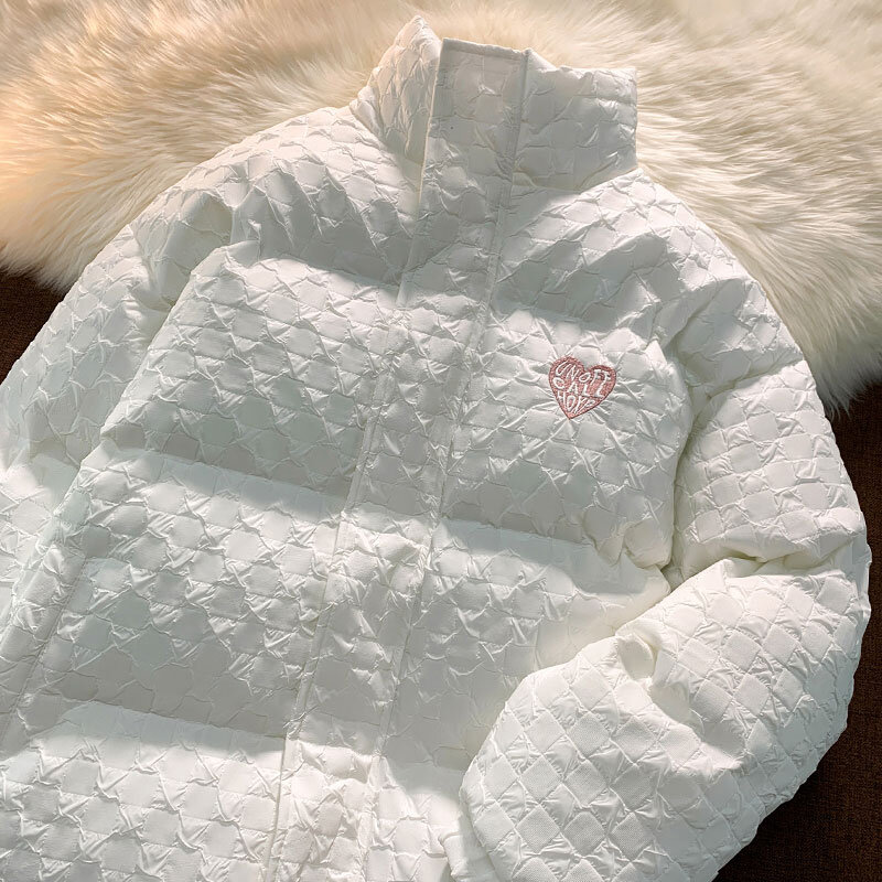 Casaco de parka feminino moda básica algodão para baixo jaqueta de inverno moda macia e grossa lazer gola para cima jaqueta feminina 2022