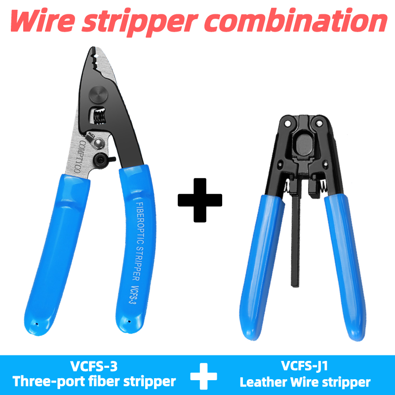 Glasvezel Tool Kit VCFS-3/2 Drie/Twee-Port Fiber Stripper En VCFS-J1 Lederen Draad Stripper Ftth fiber Stripper Gereedschap
