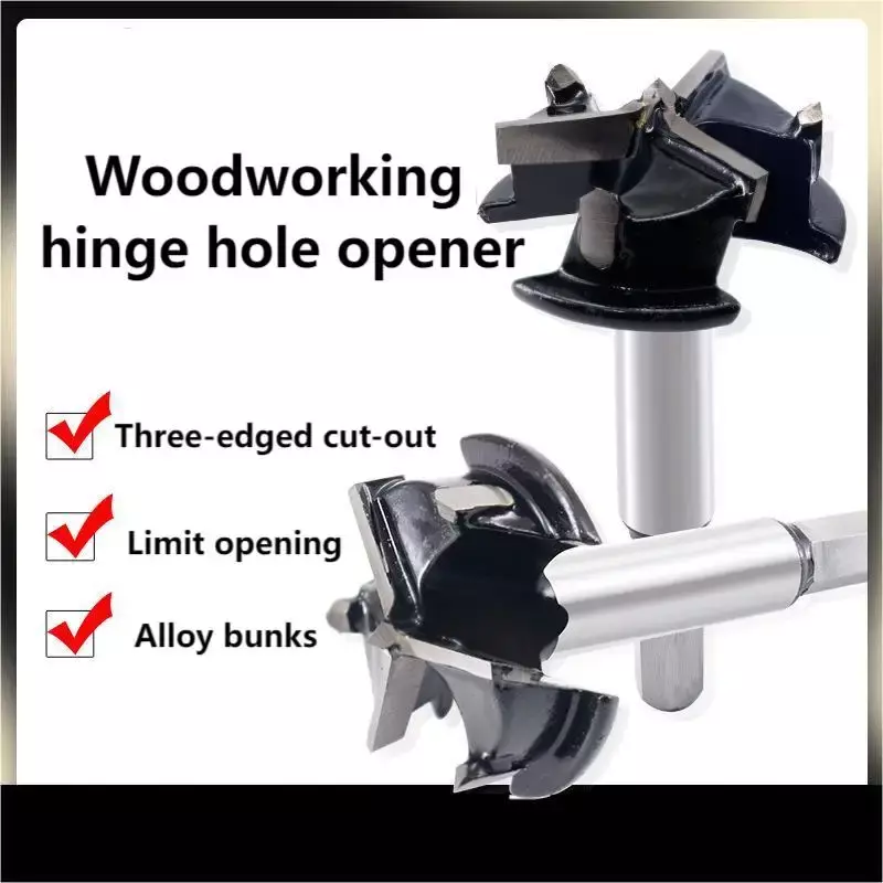 35mm Hinged Positioning Hole Opener Tungsten Carbide Alloy Flat Wing Drill Hinge Opening Hinge Special Fixed Woodworking Tools