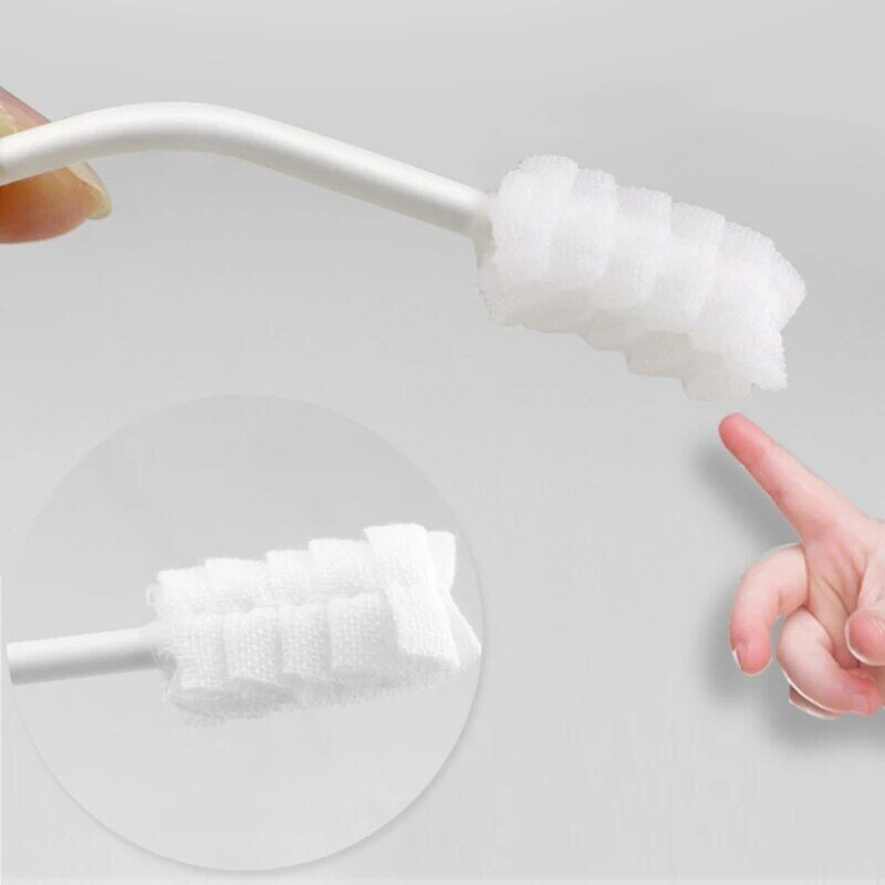 30 pezzi detergente per lingua per bambini, garza usa e getta per spazzolino da denti, asta carta per pulizia orale
