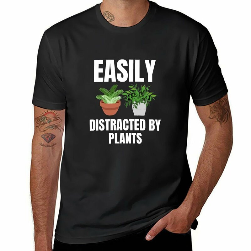 Camiseta Easy distressed By Plants para hombre, ropa vintage de verano, top de pesas gruesas