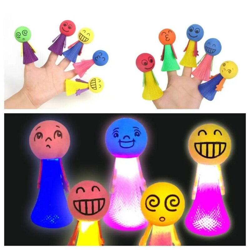 Soft Bounce Small People Toy Cartoon Stretch Squeeze Fun Bouncing Doll Games Colorful Glowing Squeeze Sensory Toys Kids Party