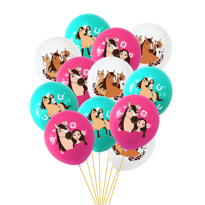 Cartoon Spirit Riding Horse Theme Birthday Party Disposable Tableware Set Balloons Decorations Banner Cake Topper Party Supplies