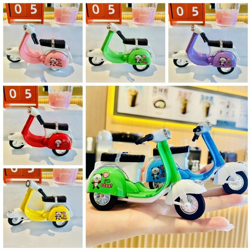 Mini Pull Back Motorcycle Toys for Kids, Simulação de locomotiva, moto, liga, coloridos, Action Figures