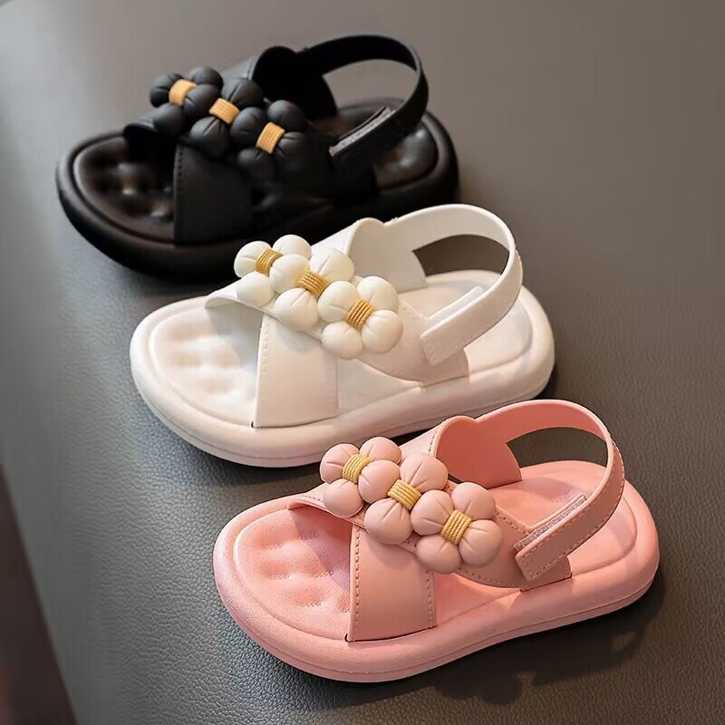 Sandálias macias confortáveis para crianças, sapatos fofos para bebês