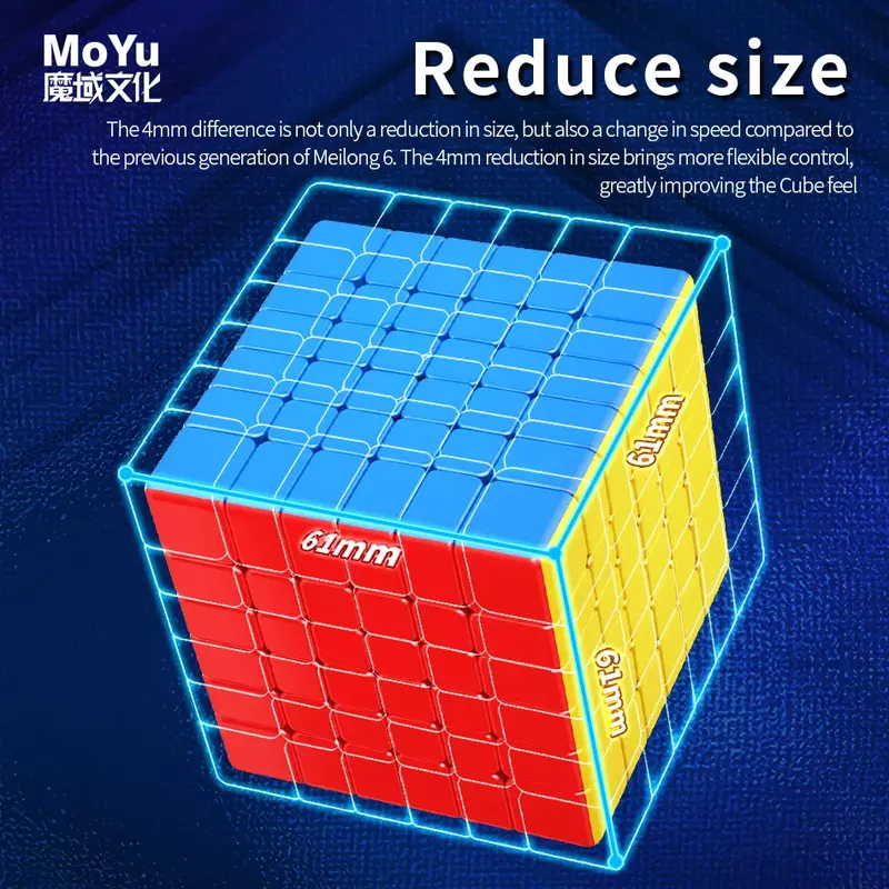 Moyu-meilongマジックキューブ,6x6,v2プロフェッショナル,スティックレスフィジェット,パズル