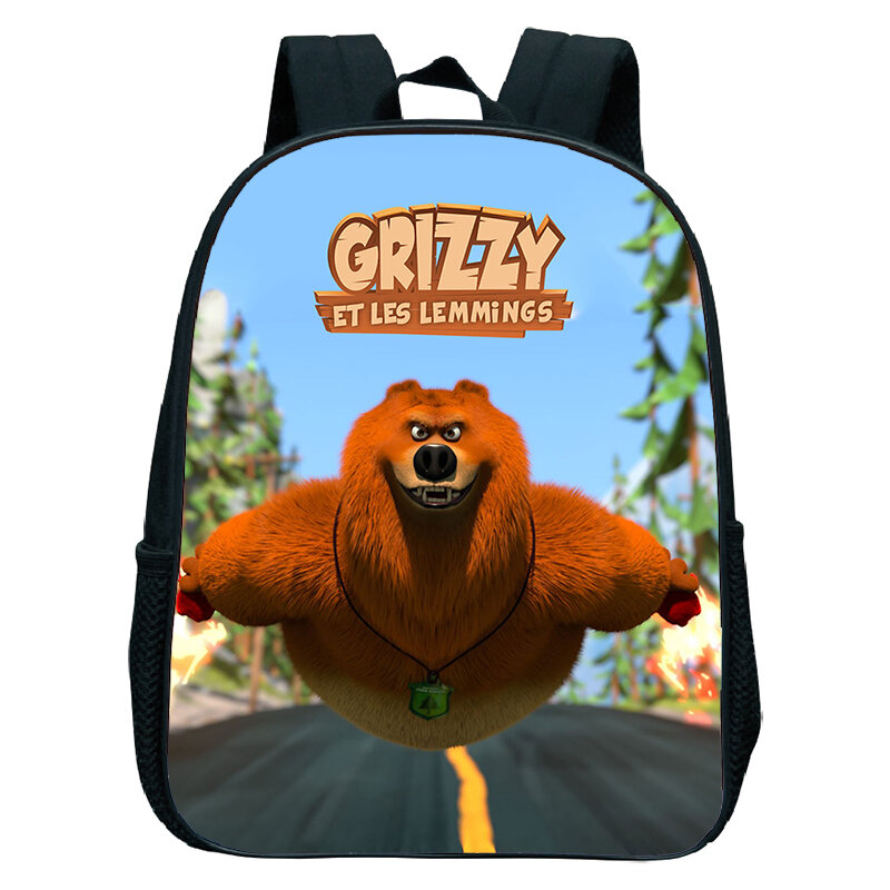 Mochilas con estampado de Grizzy And The Lemmings para niños y niñas, mochila de guardería de dibujos animados, mochilas escolares impermeables, bolsa de Anime, nuevo