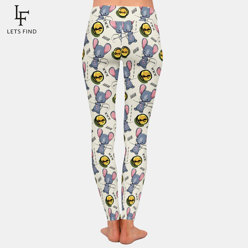 LETSFIND – pantalon taille haute imprimé souris 3D pour femme, Legging moulant, extensible, doux et chaud, nouveauté, mode hiver