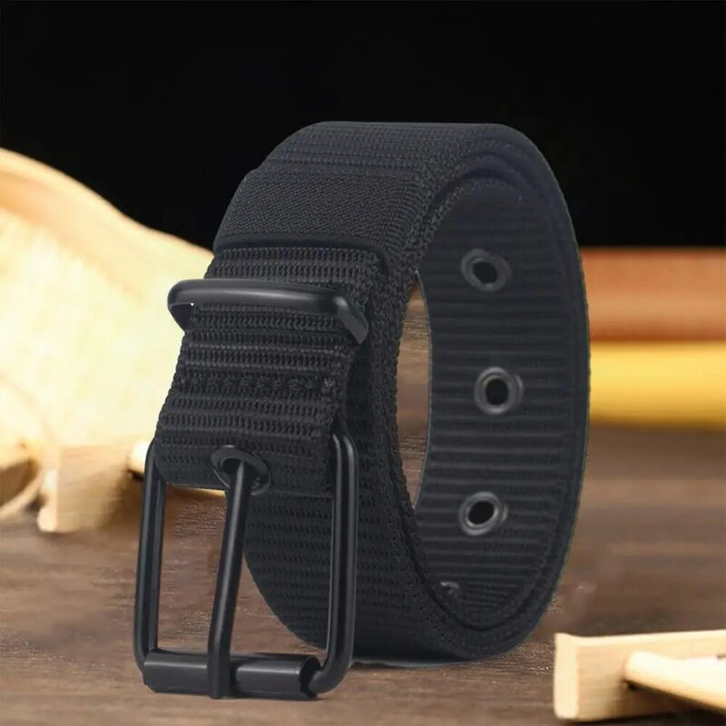Waist Accentuating Belt High Men's Nylon Webbing Belt with Adjustable Holes for Jeans Sports Strap Casual Designer Fashion Easy