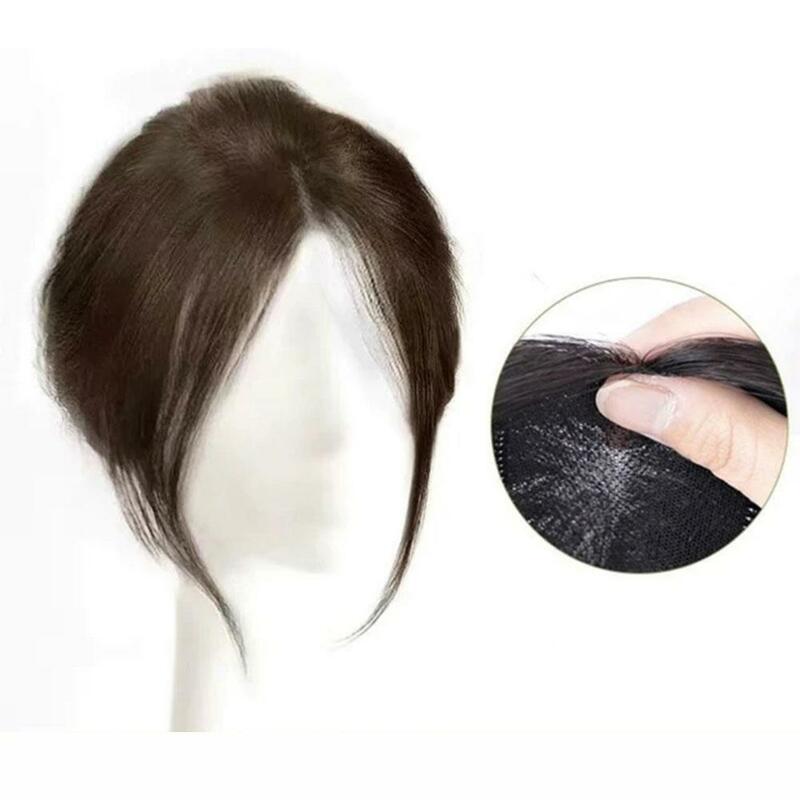 Peruca de cabelo simulada para mulheres, natural e fofa, Franja de 8 formas, pedaços de cabelo leves e finos, no topo da cabeça