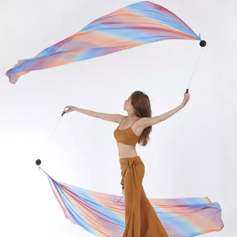 200*70cm Chiffon Veil Belly Dance POI Streamer Accessory (Not Included Chain Ball) Assorted Color