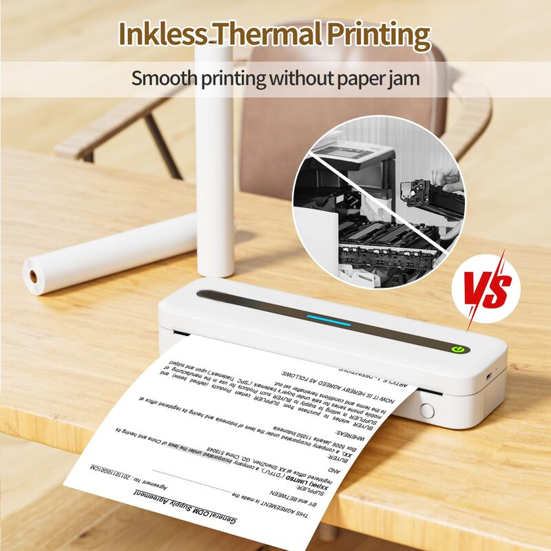 Rollo de papel térmico A4, sin BPA, de secado rápido, 53mm, 80mm, 110mm, para Phomemo M832, M835, M834, portátil