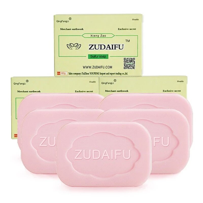 2/5/10 pz Zudaifu zolfo sapone detergente controllo dell'olio cura psoriasi viso sbiancante zolfo sapone pelle peeling detergente sapone fatto a mano