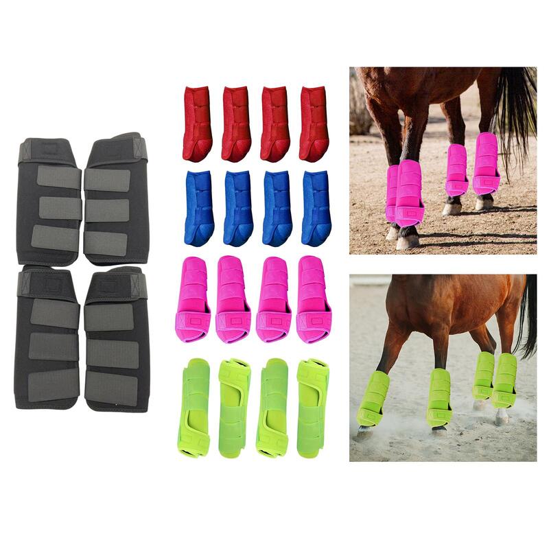 4x Set sarung kaki pelindung kaki sepatu bot kuda untuk latihan berkendara