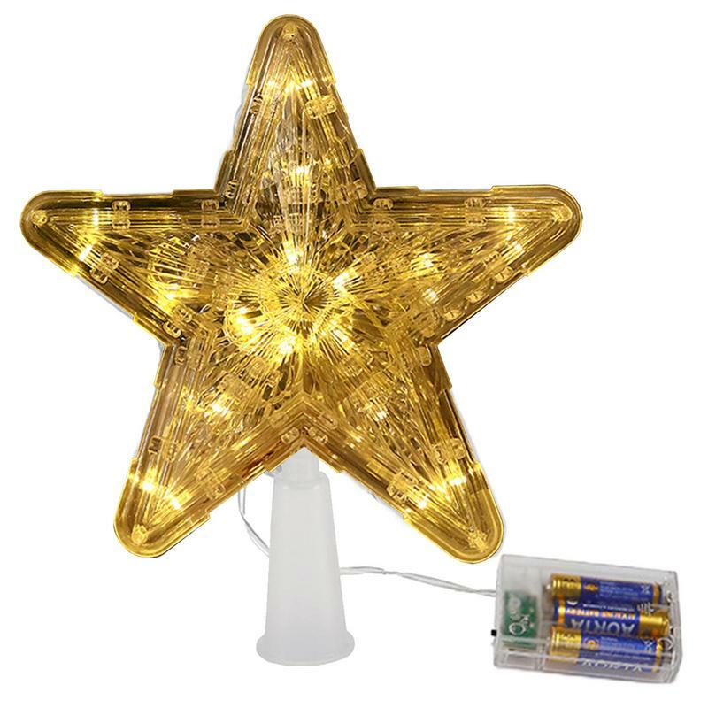 Stella dell'albero di natale pentagramma illuminato a LED stella del Treetop di natale ornamenti per alberi incandescenti antipolvere decorazione per feste di capodanno