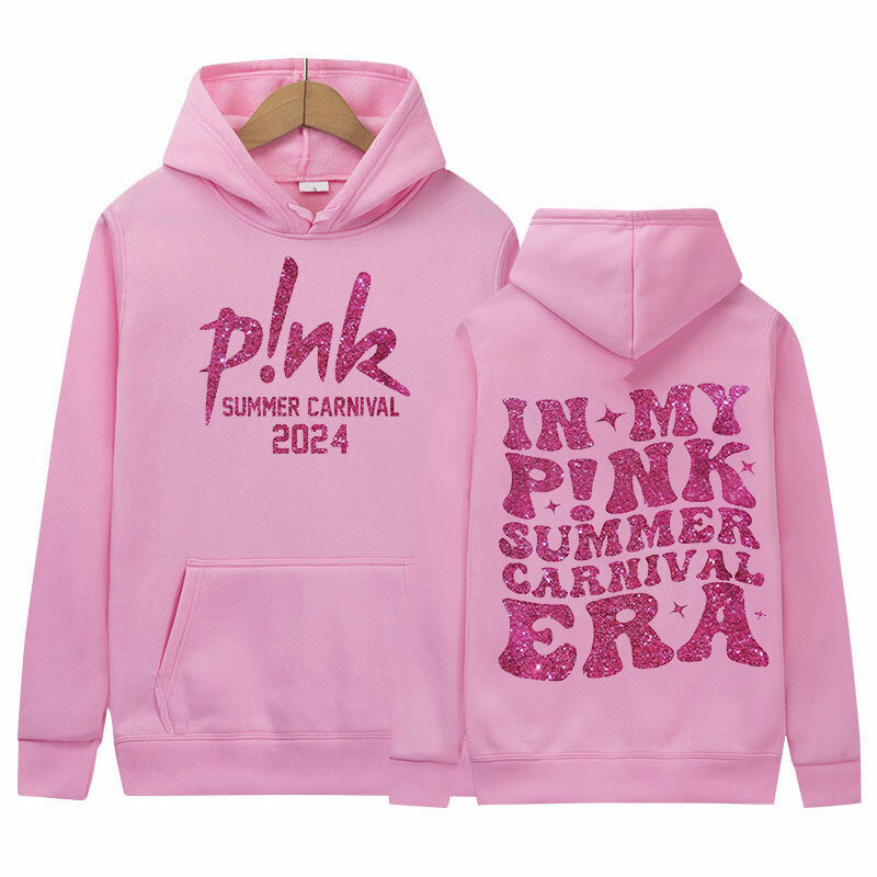 P!nk Pink penyanyi musim panas Karnaval 2024 tur Hoodie Pria Wanita Mode kualitas tinggi pakaian Sweatshirt Y2k Vintage ukuran besar Hoody