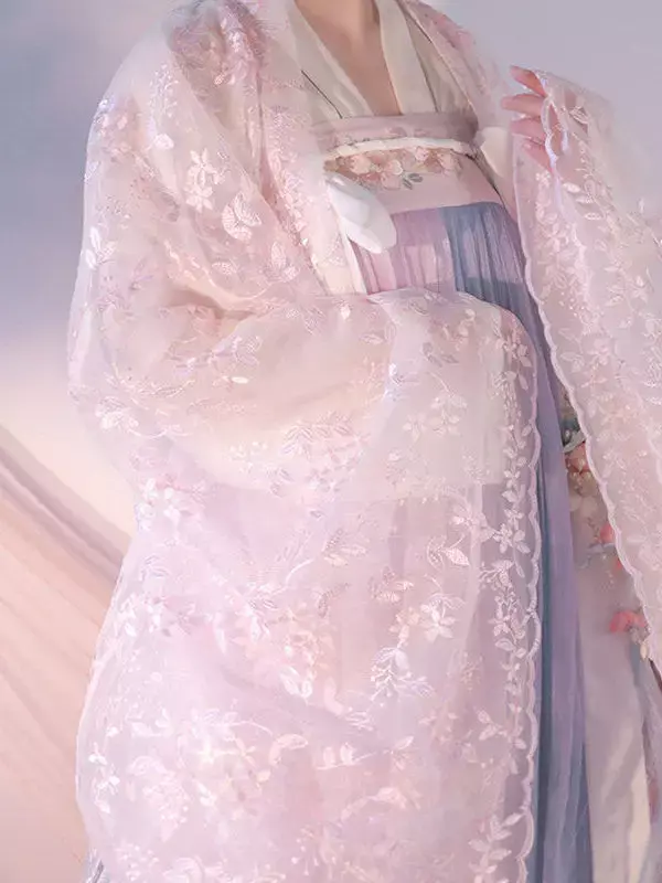Hanfu falda de Chebula fresca bordada Original para mujer, elementos Han, un conjunto completo de nuevos modelos, conjunto de primavera, Color rosa