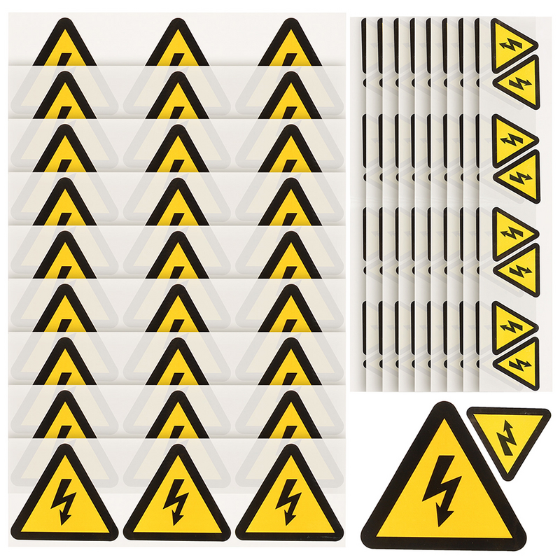 24Pcs Caution Electric Shocks Stickers Electric Shocks Warning Decals for Equipment