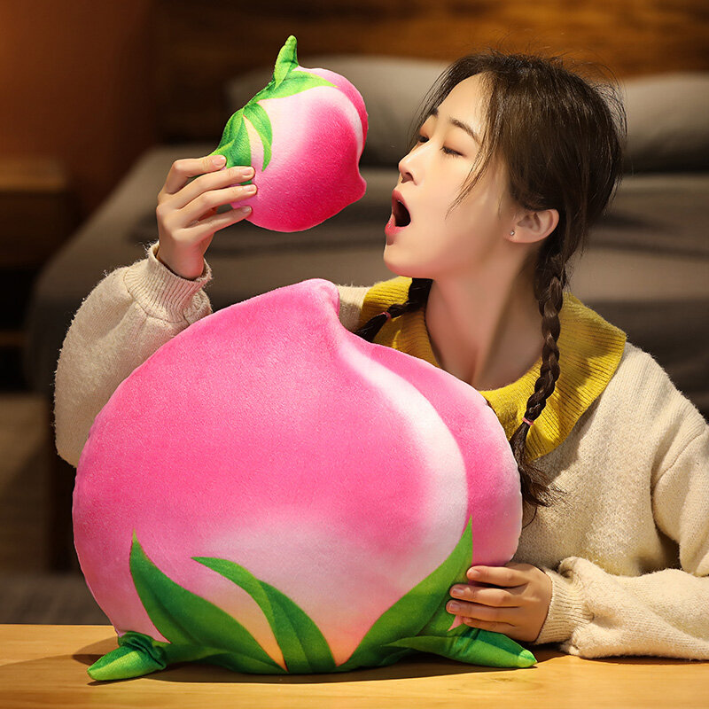 1Pc 18Cm Leuke Vruchten Pop Creatieve Simulatie Roze Perzik Gevulde Zachte Pluche Speelgoed Home Decor Mooie Gift Voor meisje Kids