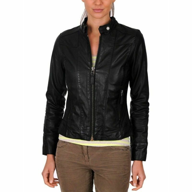 Женская черная кожаная куртка, Повседневная тонкая стильная куртка из натуральной овечьей шкуры, одежда