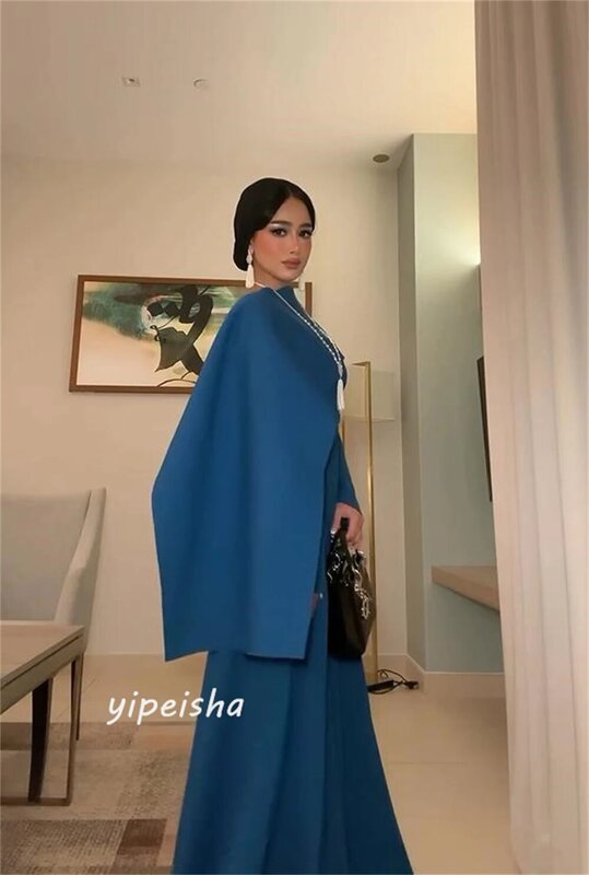 فستان ساتان نسائي سعودي ملتف بطول الأرض ، فساتين مناسبة حسب الطلب ، حفل زفاف
