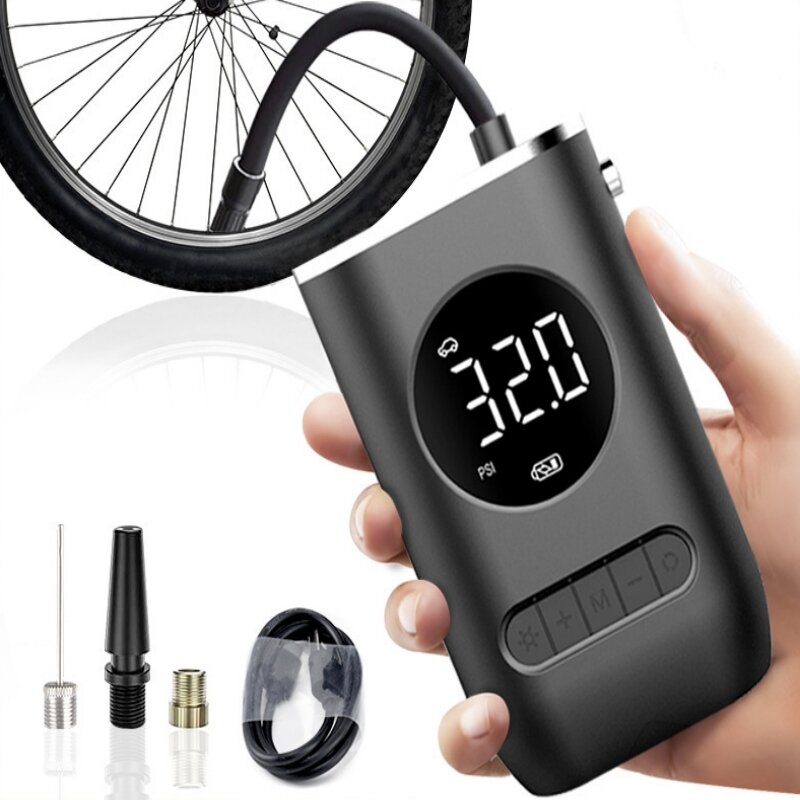 Pompa udara elektrik mobil Mini portabel, pompa kompresor udara ban nirkabel untuk bola sepeda motor mobil