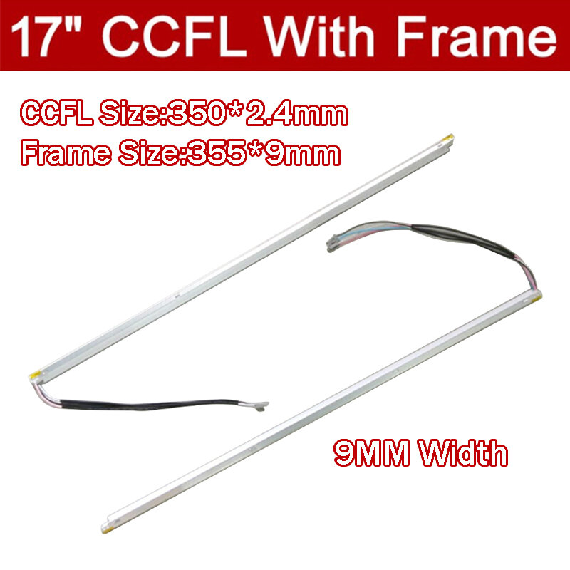Lâmpadas duplas CCFL com moldura, lâmpada para monitor LCD, luz de fundo com caixa, tampa CCFL, 350mm, 355mm x 9mm, 17 ", 4pcs