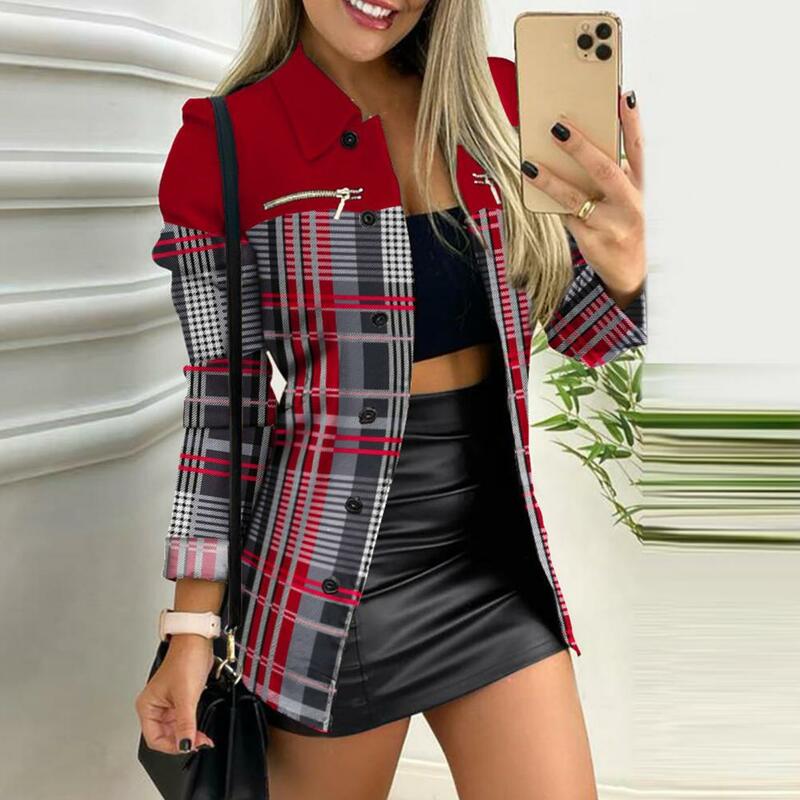 Outono inverno na moda bom toque turndown colarinho casaco temperamento casaco feminino único breasted para compras