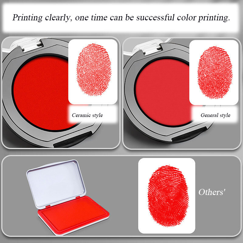 Quick Dry Fingerprint Printing Table, caixa de impressão redonda portátil sem lavagem, DIY Business Office Supplies