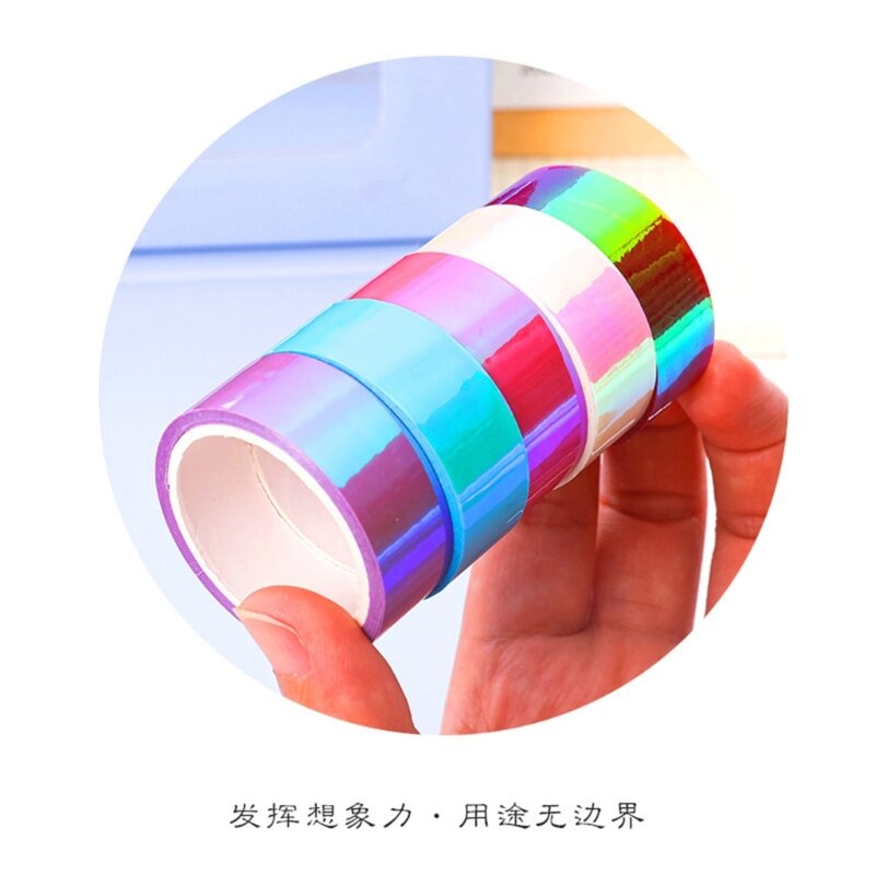 Bộ 6 cuộn băng che nhiều màu dùng cho mã hóa dự án DIY và trang trí nghệ thuật J60A