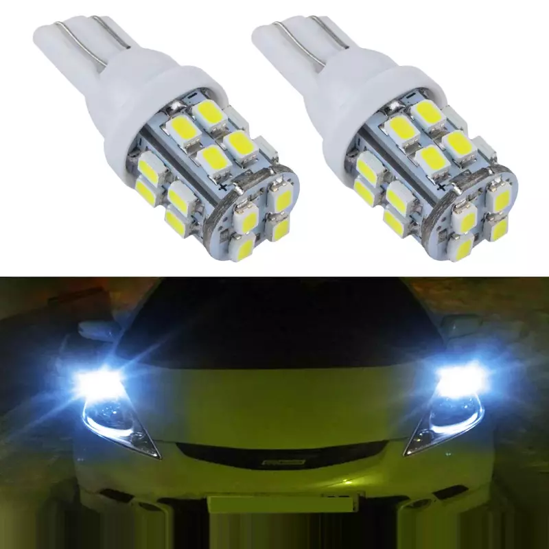 자동차 웨지 라이트 LED 트럭 트레일러 번호판 클리어런스 램프, 독서용 전구 라이트 도어, T10 DC 12V 20SMD 1206 칩, 흰색, 1 개