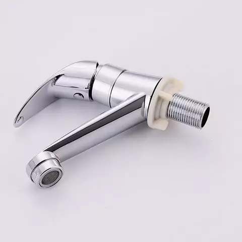 Chrome Bathroom Basin Faucets Single Handle Single Hole High Quality Deck Mount Cold Water Tap