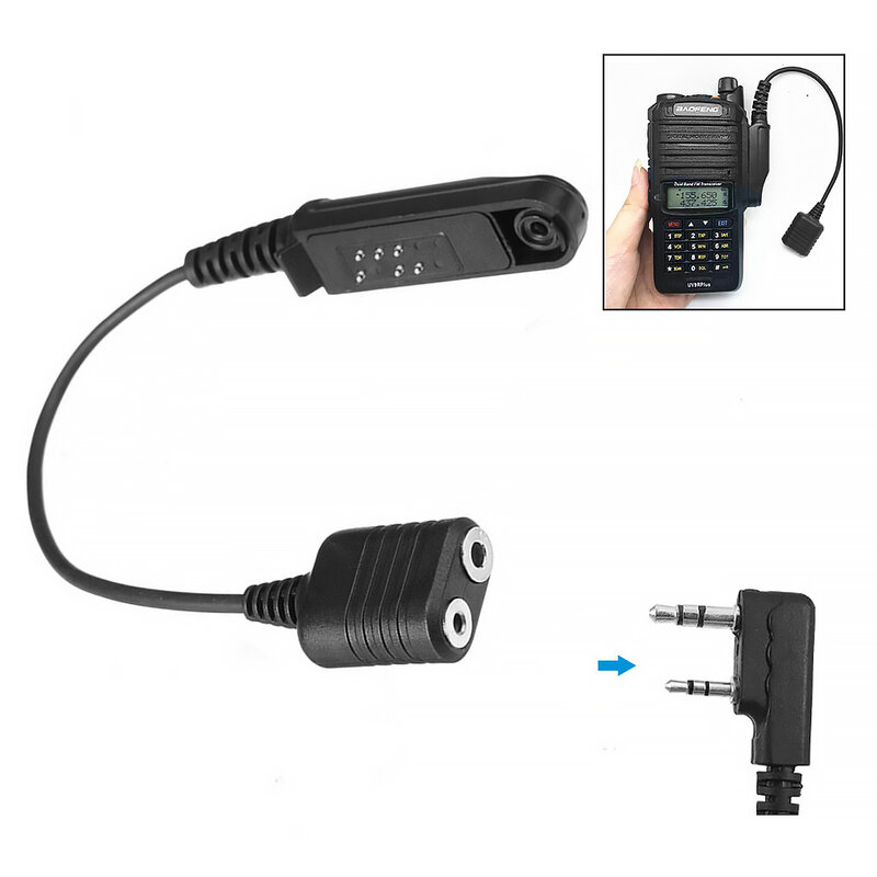 Замена для Baofeng BF-9700 A-58 UV-XR UV-5S GT-3WP UV-9R Plus Walkie Talkie Audio Cable Adapter