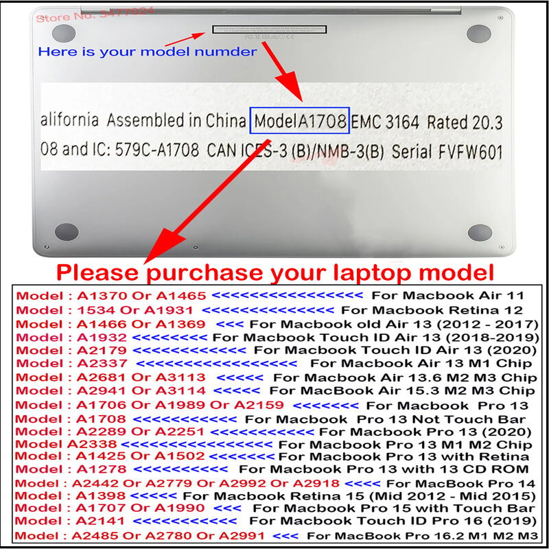 Juste de protection pour ordinateur portable MacPleAir 13.6 M3 A3113 2024 air 15, 15.3 pouces, A3114 pro 13.3 A1278 retina 13 A1502 Pro 14 16
