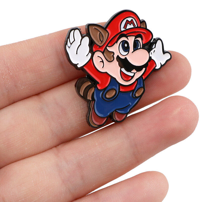 Pin kerah Mario untuk ransel perhiasan lucu lencana Anime lencana Manga pada ransel Pin Enamel bros hadiah tas Jepang