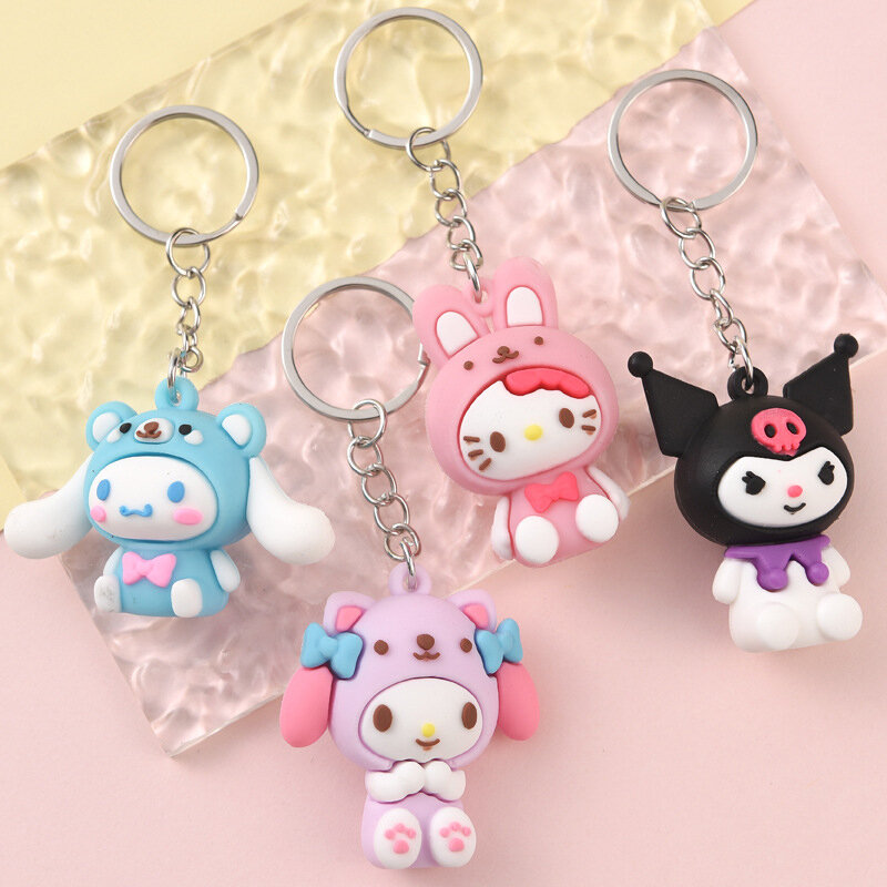 Porte-clés Anime Sanurgente, Kuromi, Cinnamoroll, Hello Kitty, JOMy Melody, pendentif porte-clés de voiture, accessoires de sac de dessin animé, cadeau